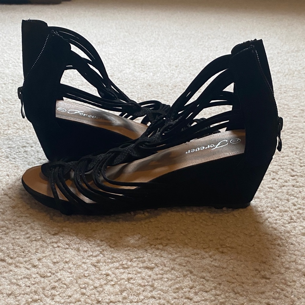 Black Strappy Sandals - Picture 6 of 7